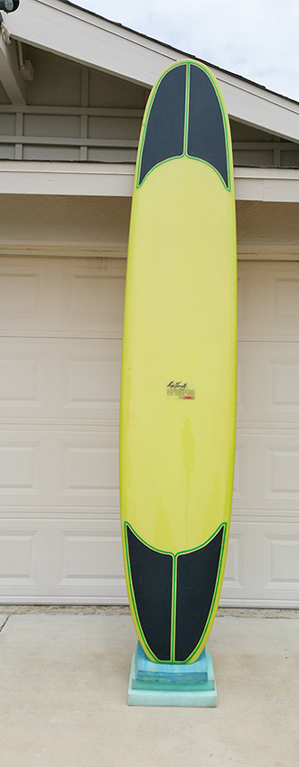Deck of 1968 G and S Midget Farrelly Surfboard