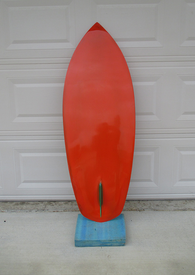 Bottom of 1970 House of Paipo vintage knee board
