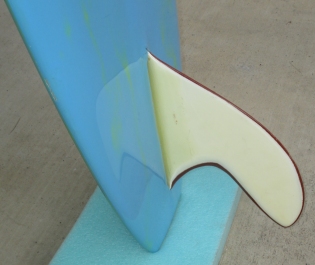 Fin of 1966 Hansen Master - Vintage Surfboard, viewed from other side