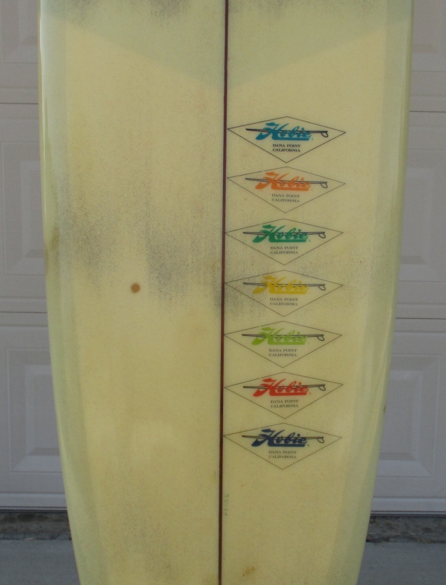 Logos on 1967 Hobie - Team Board - Vintage Surfboard