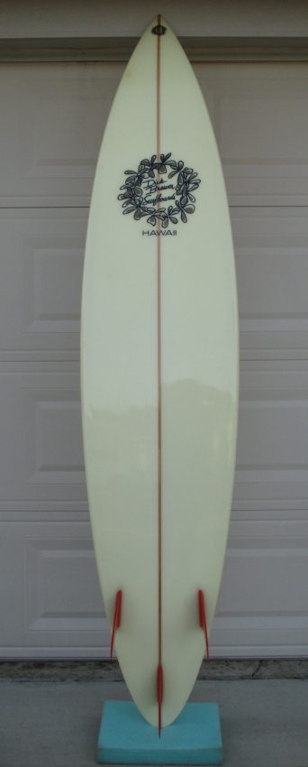 Bottom of 2001 Brewer Gun Surfboard