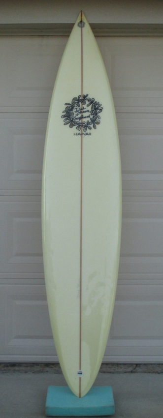 Deck of 2001 Brewer Gun Surfboard